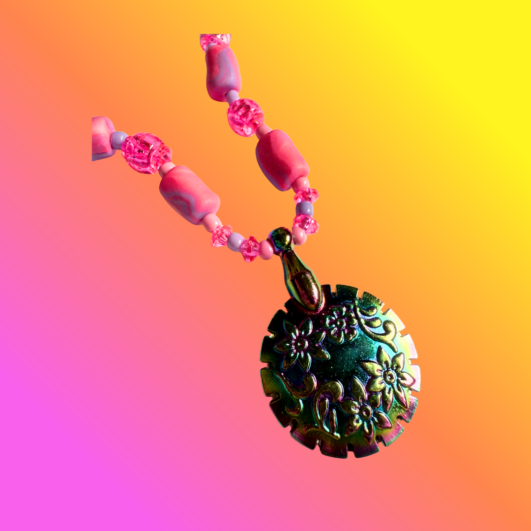 Raspberry Jam Yarn Cutting Pendant